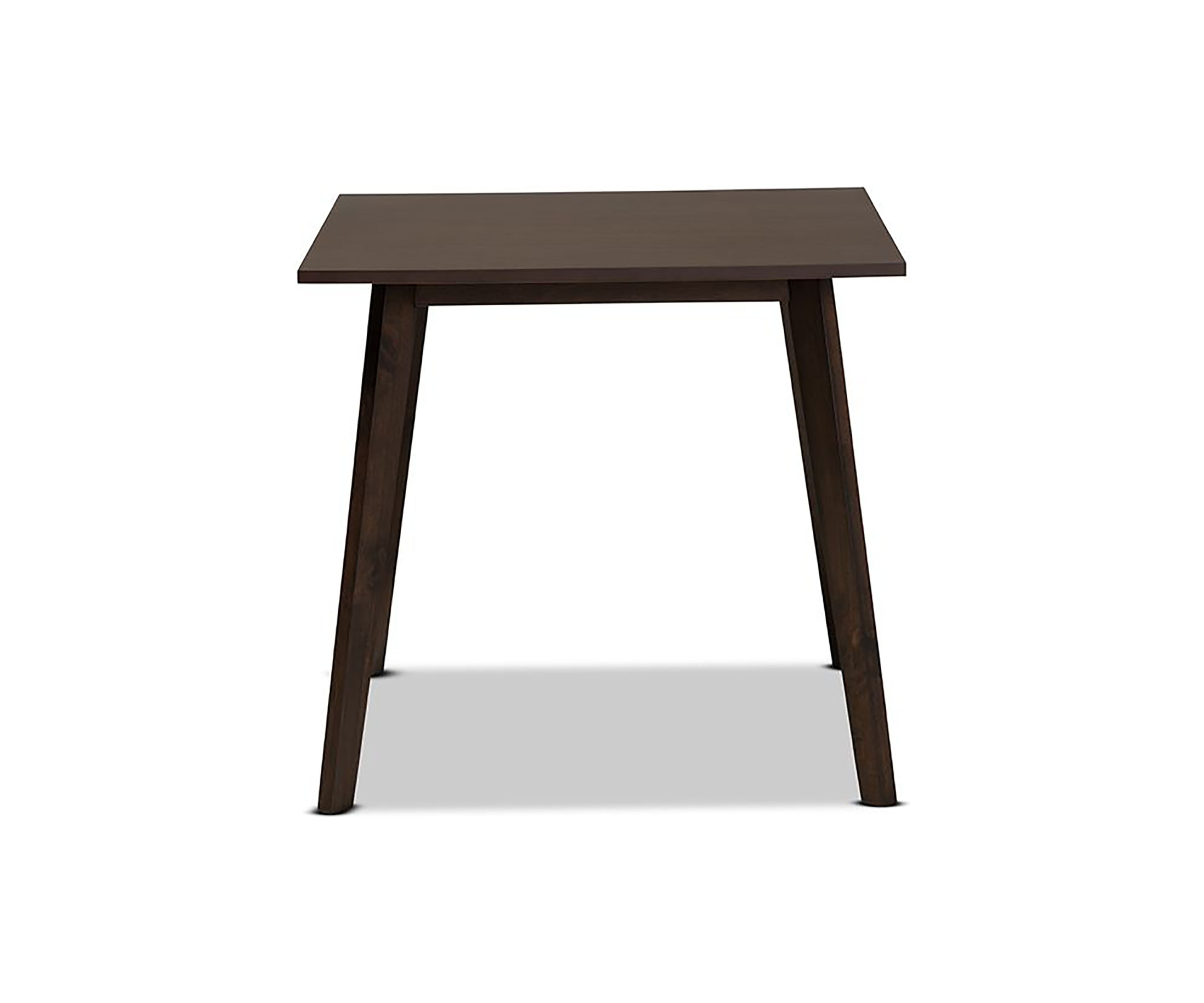 Britte Mid-Century Modern Dark Oak Brown Finished Square Wood Dining Table