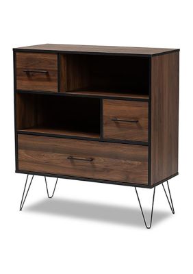 Baxton Studio Charis Modern And Transitional Two-Tone Walnut Brown And Black Finished Wood 1-Drawer Bookcase -  0193271083619