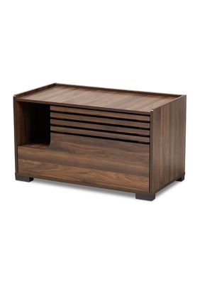 Claire Modern and Contemporary Walnut Brown Finished Cat Litter Box Cover House