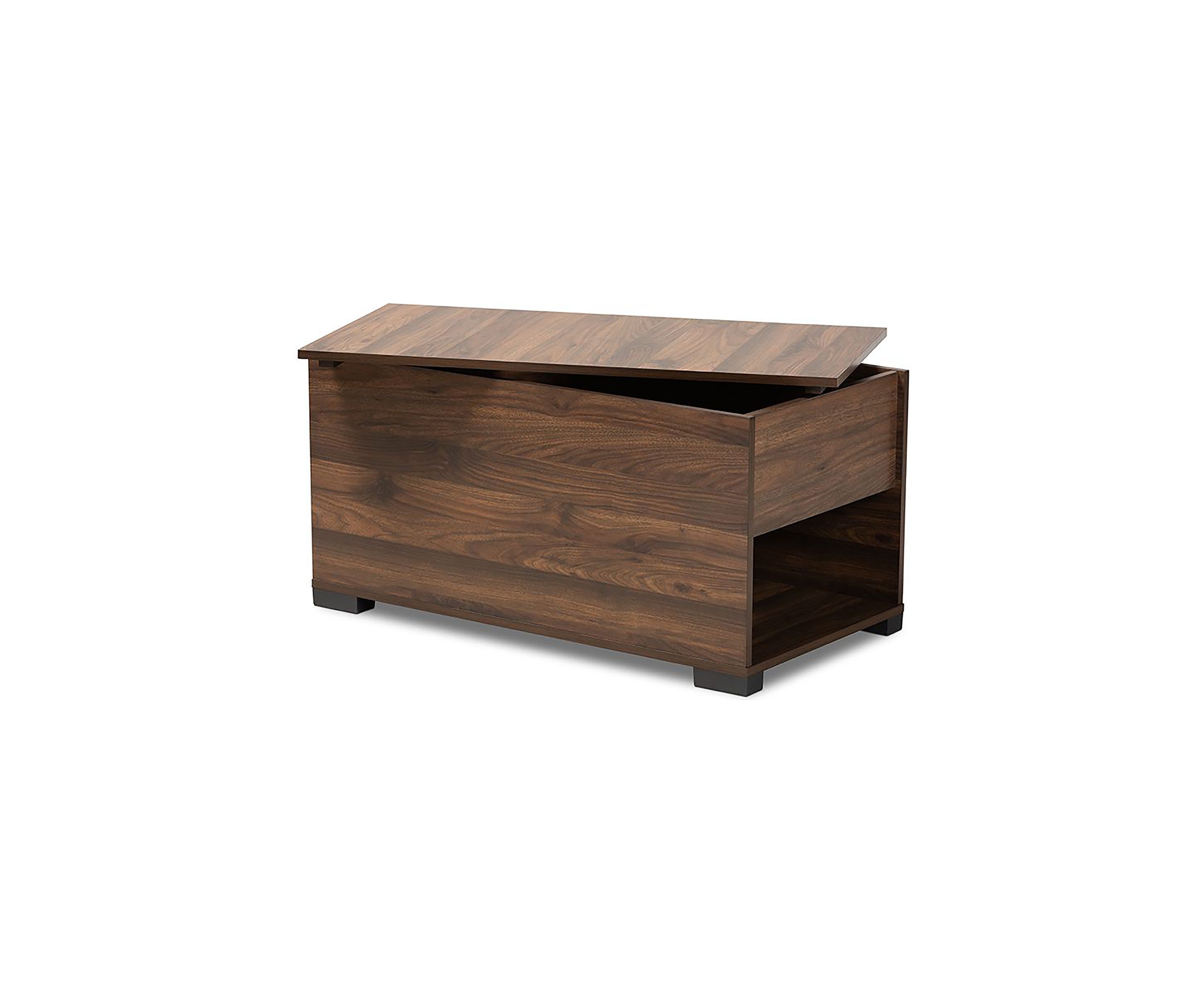Skylar Modern and Contemporary Walnut Brown Finished Cat Litter Box Cover House