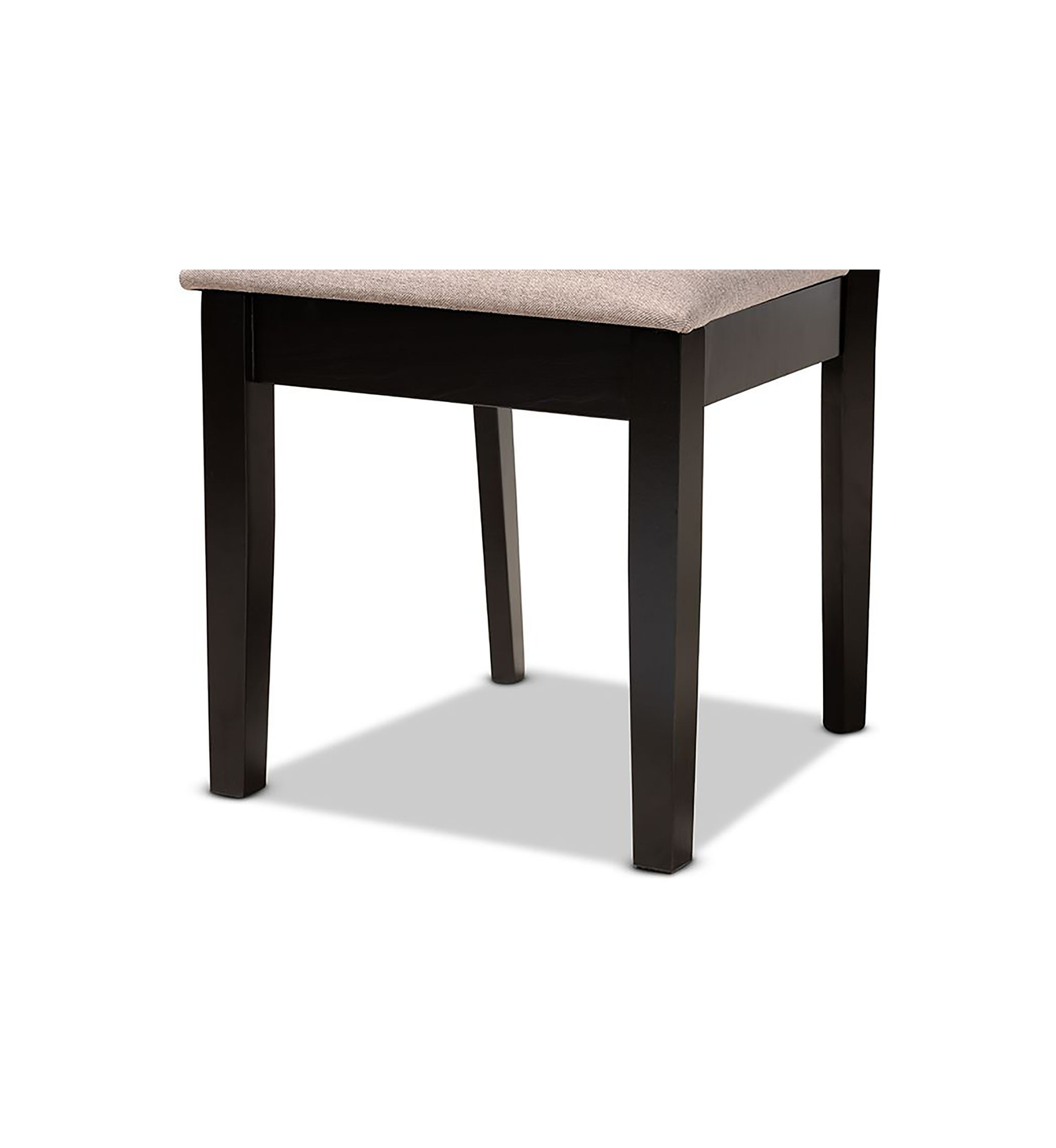 Jackson Modern and Contemporary Sand Fabric Upholstered and Espresso Brown Finished Wood 4-Piece Dining Chair Set