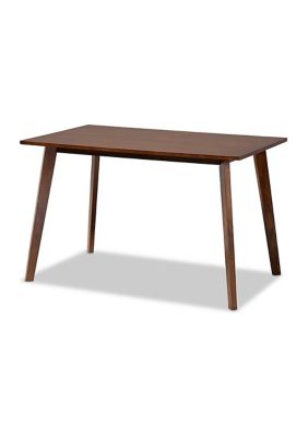 Baxton Studio Britte Mid-Century Modern Transitional Walnut Brown Finished Rectangular Wood Dining Table