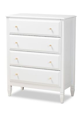 Naomi Classic and Transitional White Finished Wood -Drawer Bedroom Chest