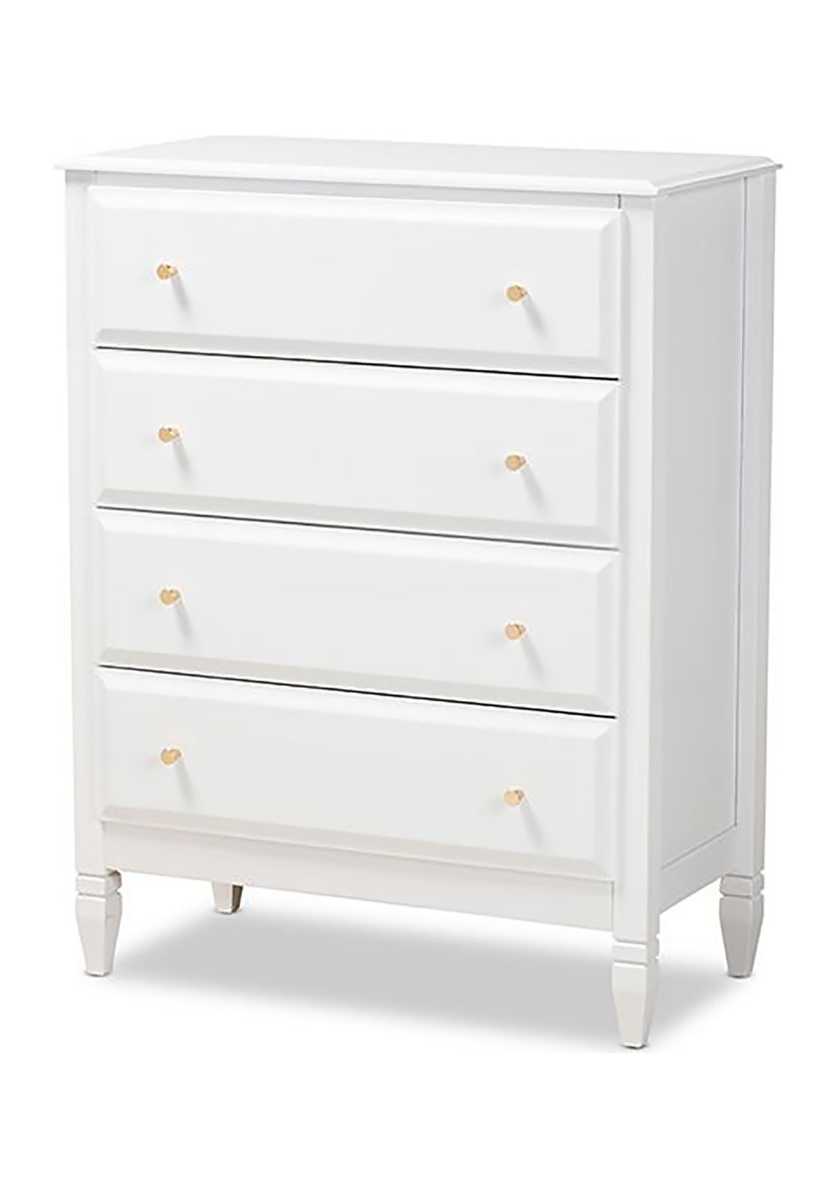 Naomi Classic and Transitional White Finished Wood 4-Drawer Bedroom Chest