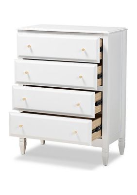 Naomi Classic and Transitional White Finished Wood -Drawer Bedroom Chest