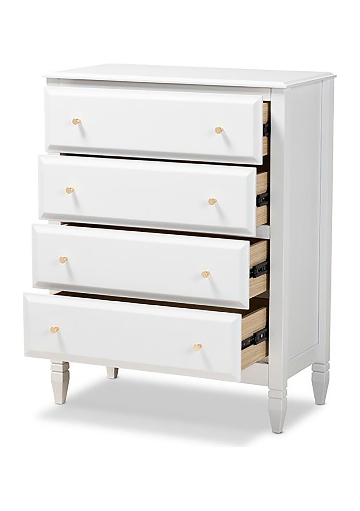 Naomi Classic and Transitional White Finished Wood 4-Drawer Bedroom Chest