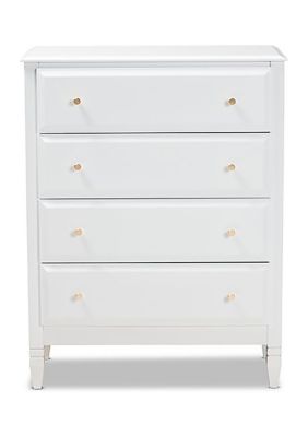 Naomi Classic and Transitional White Finished Wood -Drawer Bedroom Chest