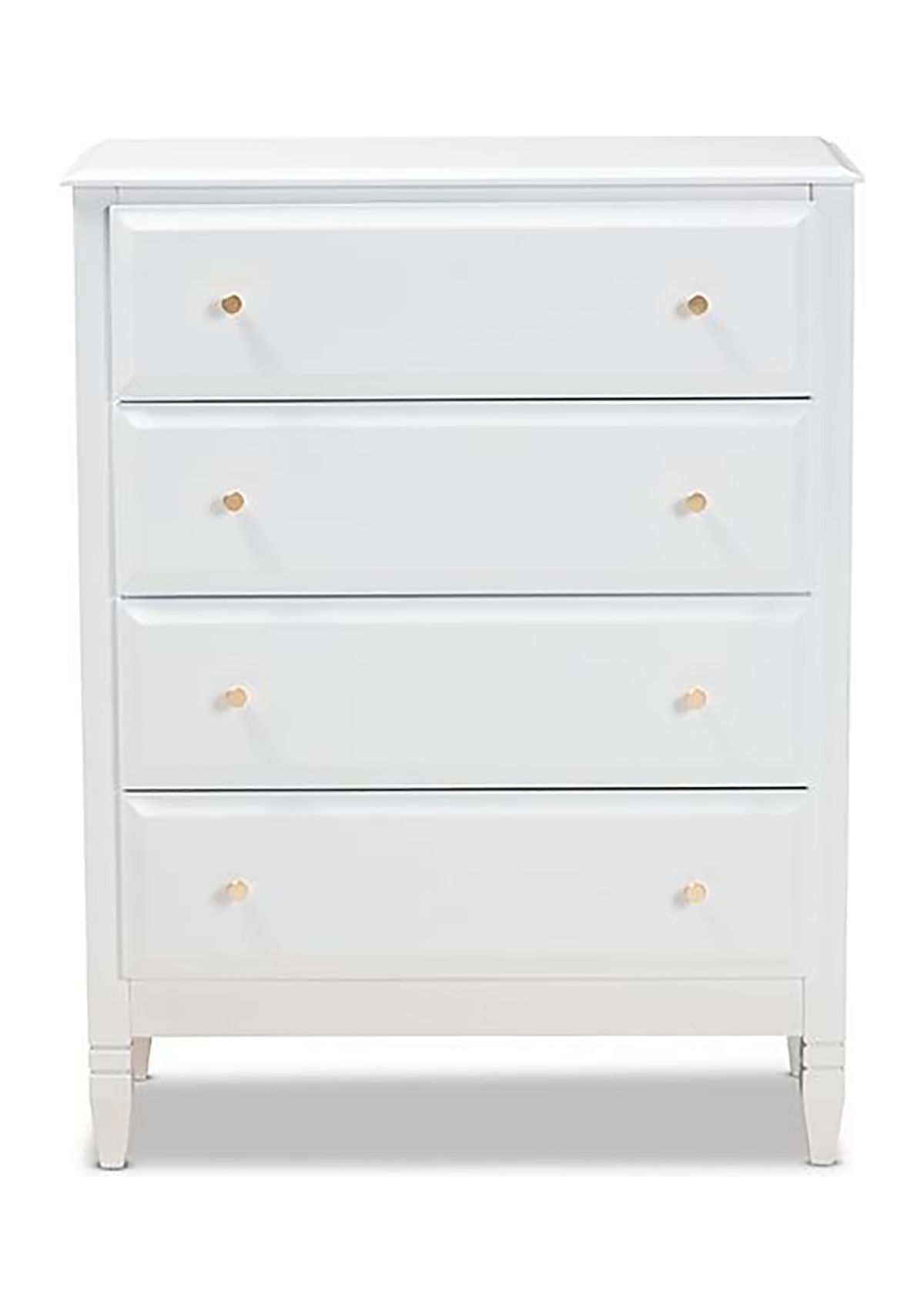 Naomi Classic and Transitional White Finished Wood 4-Drawer Bedroom Chest