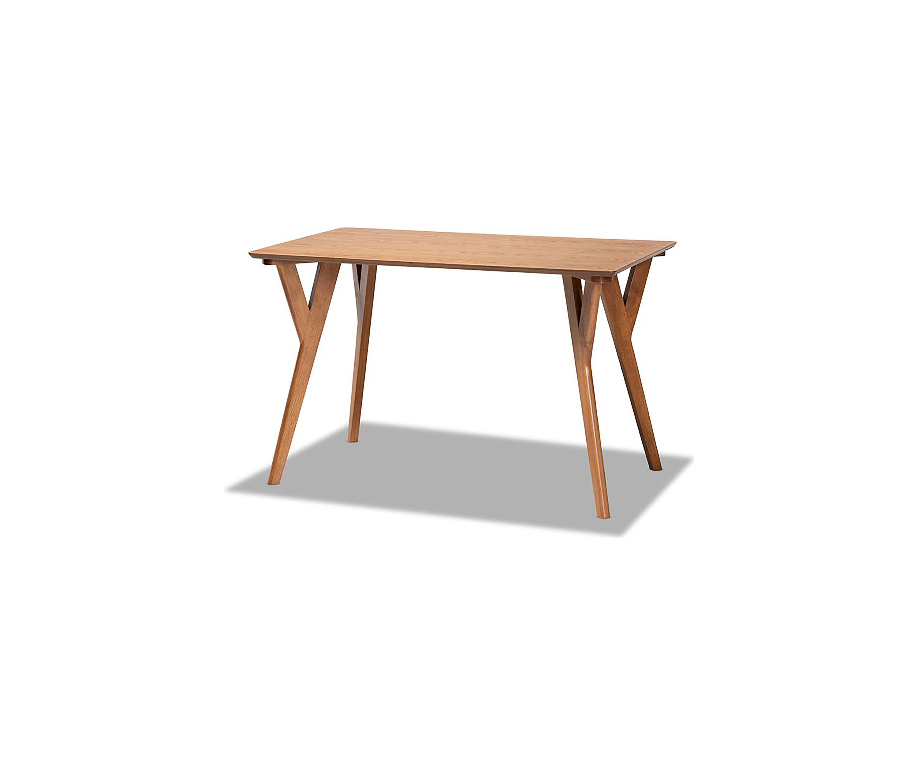 Sahar Mid-Century Modern Transitional Walnut Brown Finished Wood Dining Table