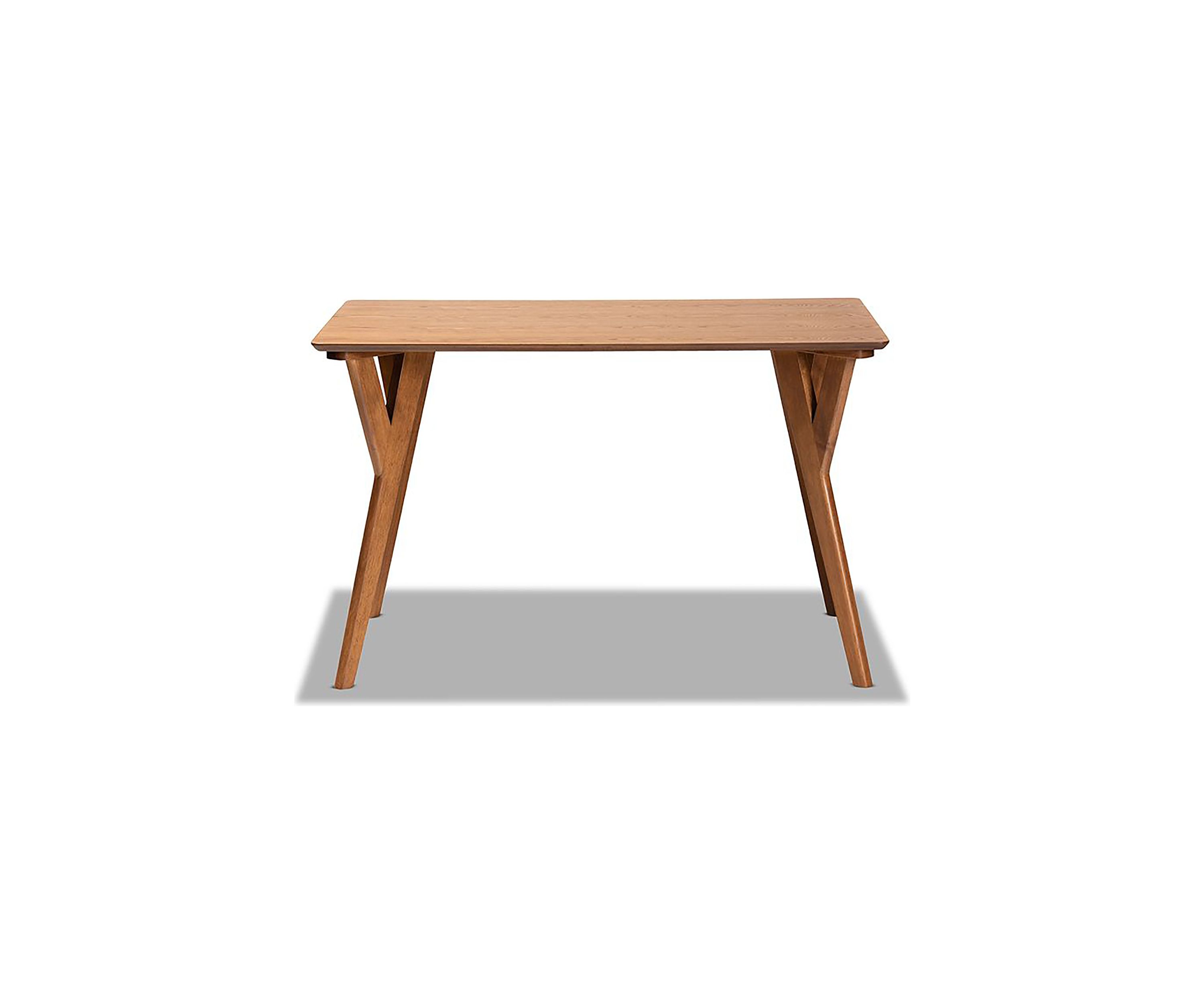 Sahar Mid-Century Modern Transitional Walnut Brown Finished Wood Dining Table