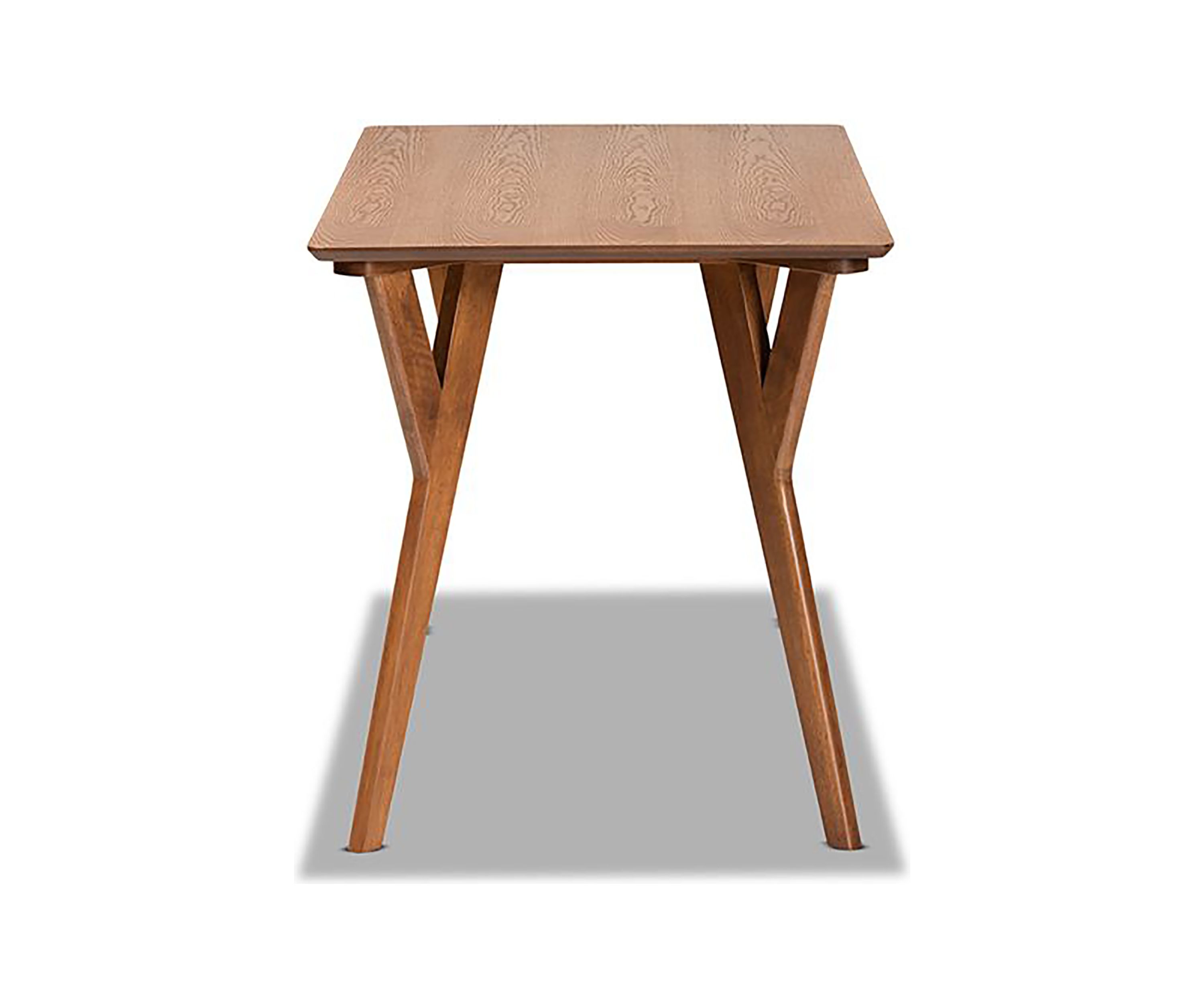 Sahar Mid-Century Modern Transitional Walnut Brown Finished Wood Dining Table