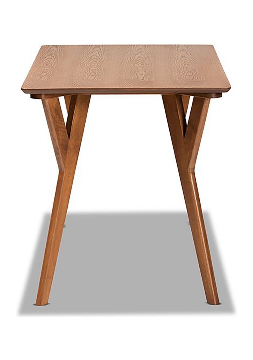 Sahar Mid-Century Modern Transitional Walnut Brown Finished Wood Dining Table