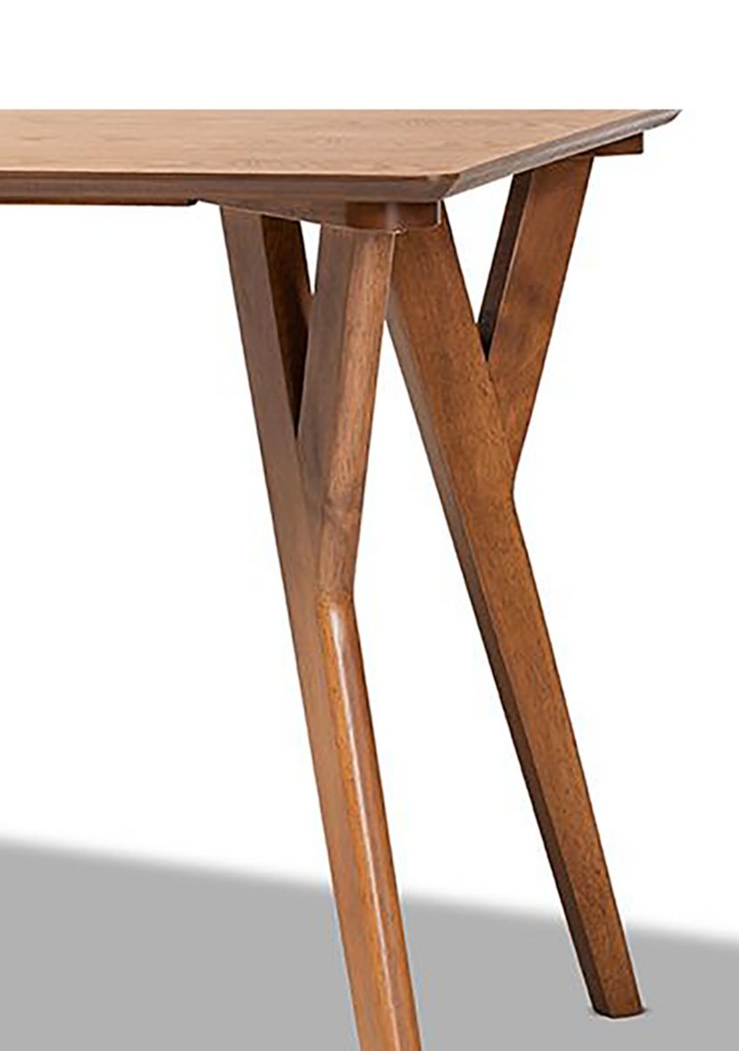 Sahar Mid-Century Modern Transitional Walnut Brown Finished Wood Dining Table