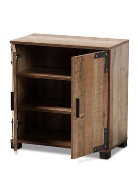 Cyrille Modern and Contemporary Farmhouse Rustic Finished Wood -Door Shoe Cabinet