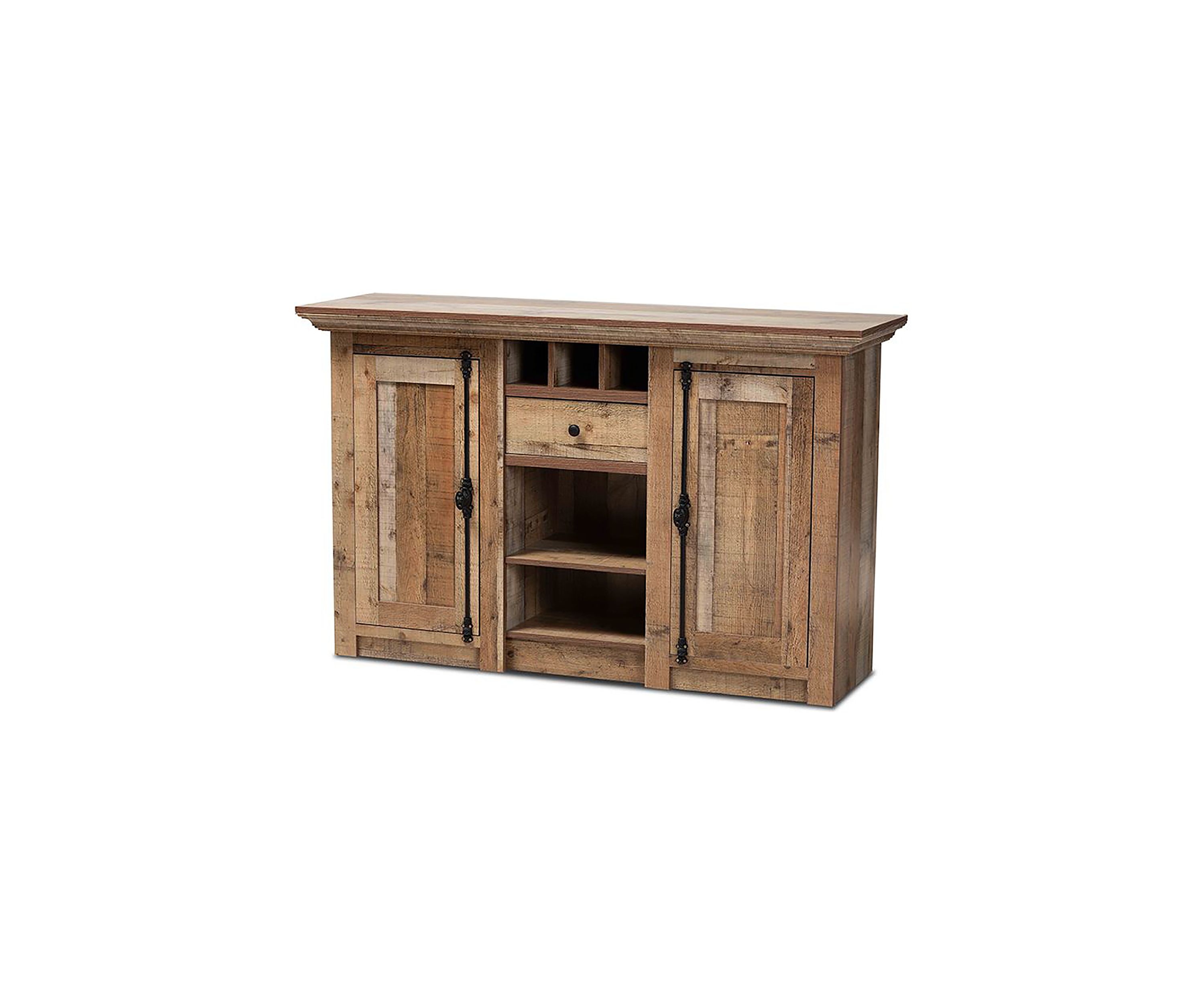 Albert Modern and Contemporary Farmhouse Rustic Finished Wood 2-Door Dining Room Sideboard Buffet