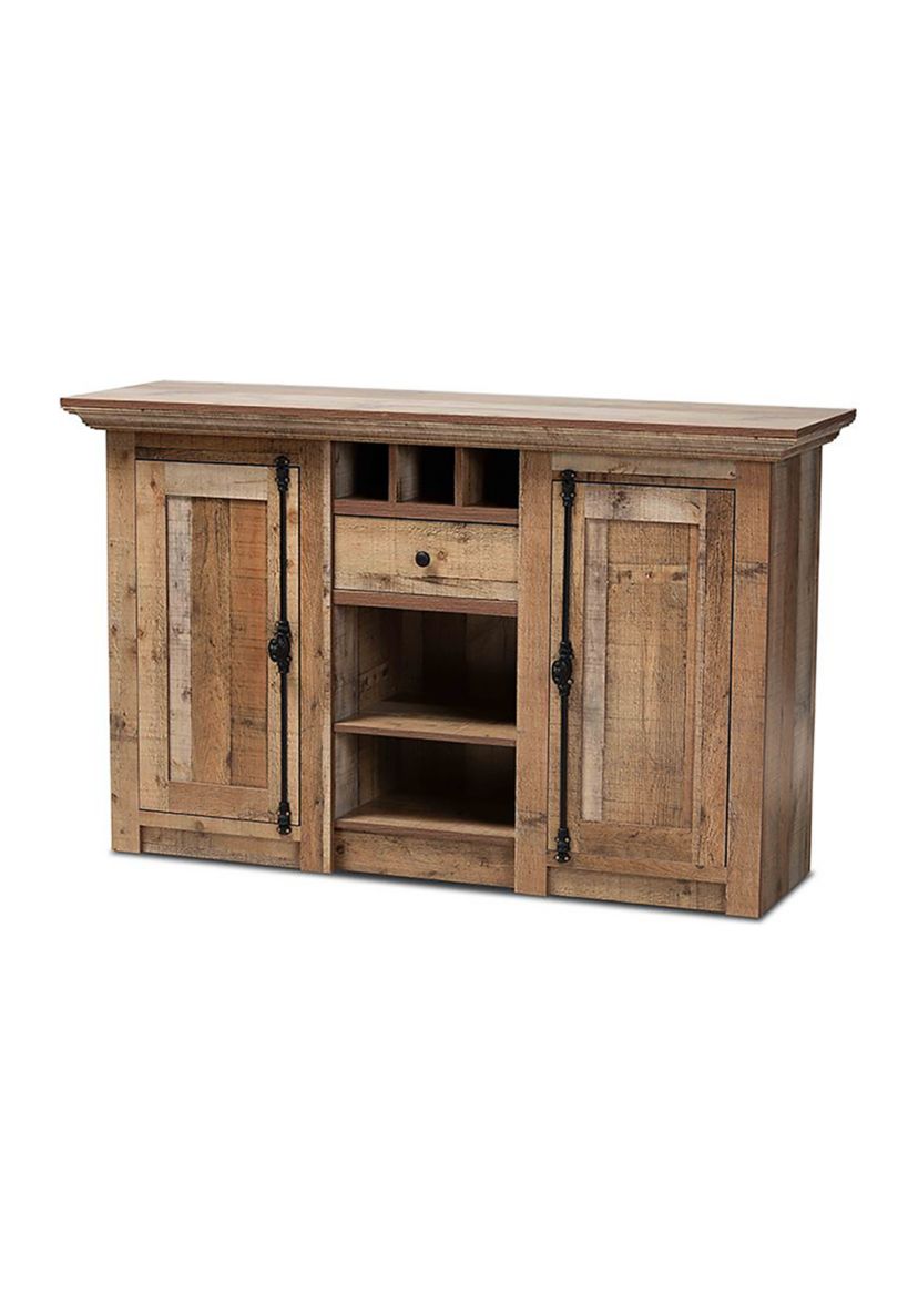Albert Modern and Contemporary Farmhouse Rustic Finished Wood 2-Door Dining Room Sideboard Buffet