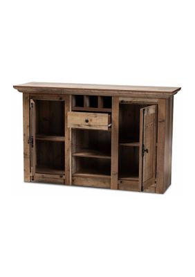 Albert Modern and Contemporary Farmhouse Rustic Finished Wood 2-Door Dining Room Sideboard Buffet