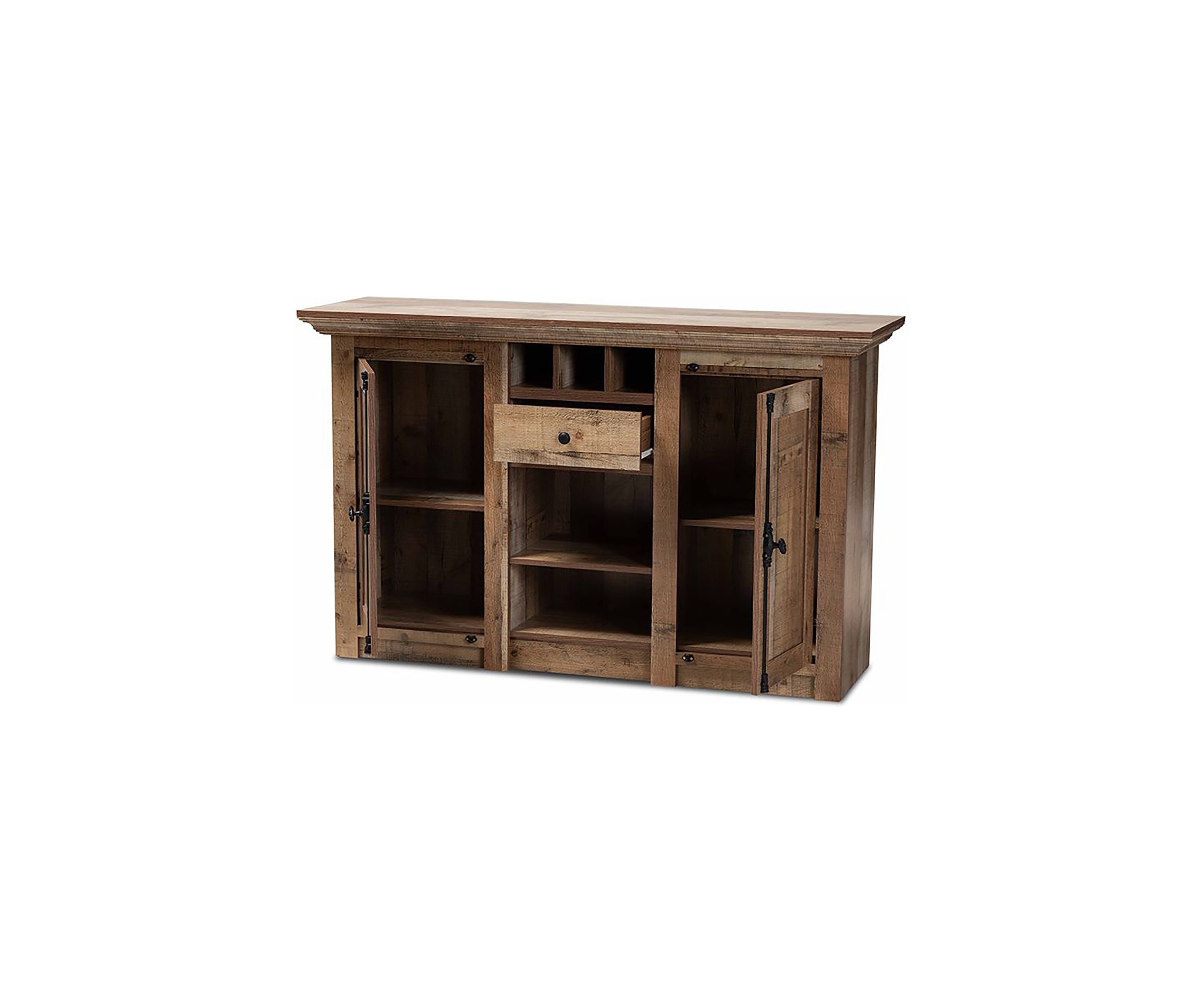 Albert Modern and Contemporary Farmhouse Rustic Finished Wood 2-Door Dining Room Sideboard Buffet