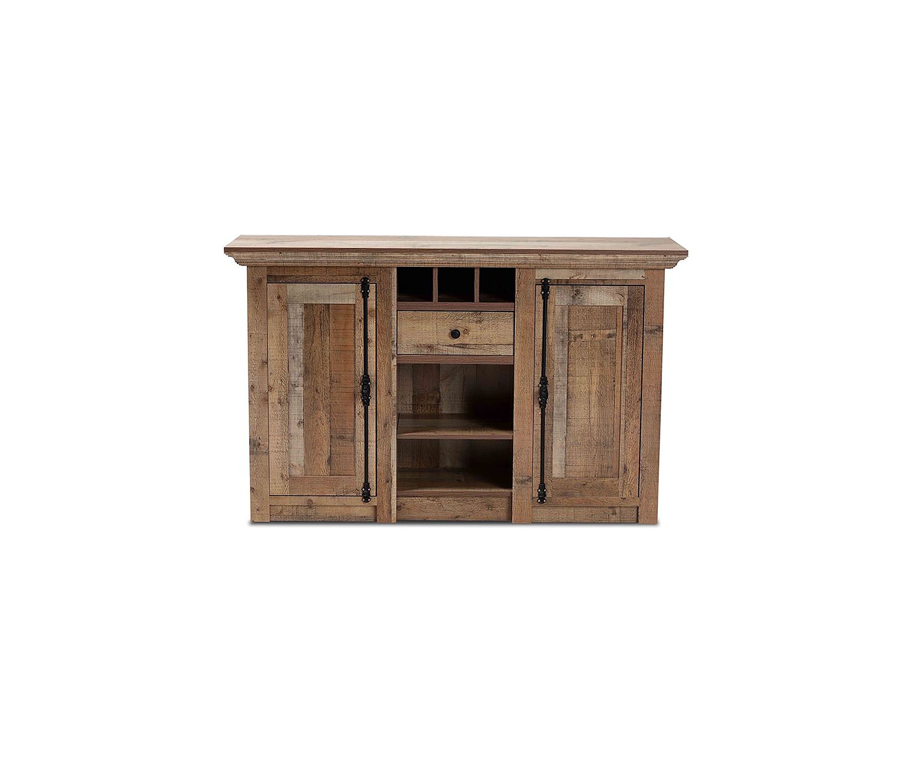 Albert Modern and Contemporary Farmhouse Rustic Finished Wood 2-Door Dining Room Sideboard Buffet