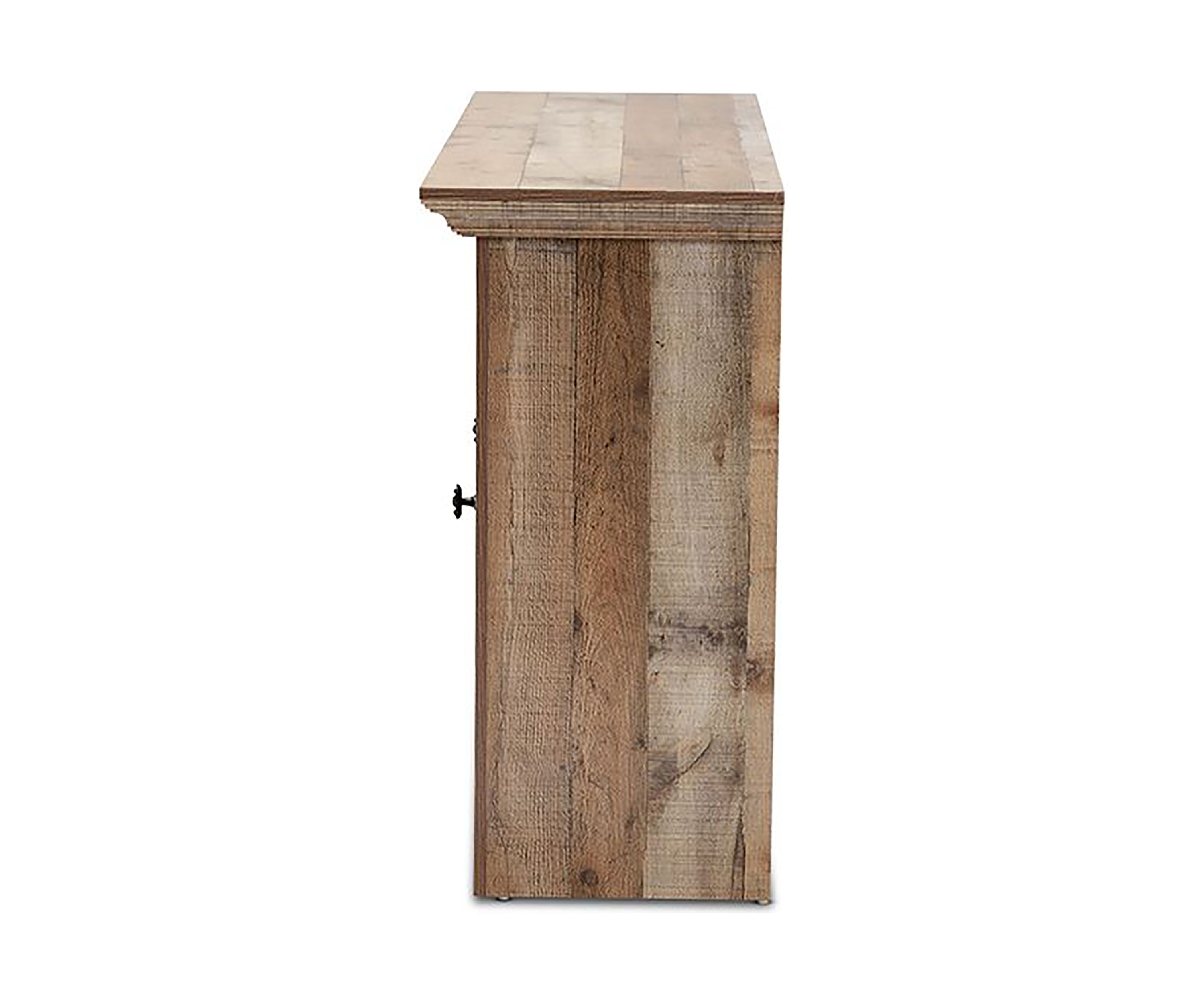Albert Modern and Contemporary Farmhouse Rustic Finished Wood 2-Door Dining Room Sideboard Buffet