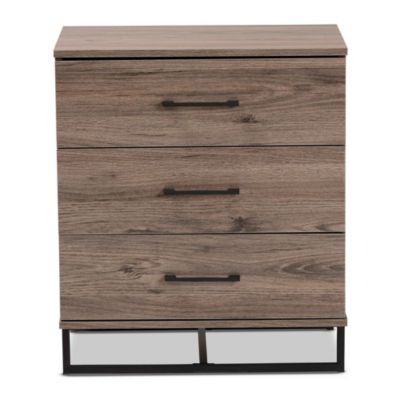 Daxton Modern and Contemporary Rustic Oak Finished Wood 3-Drawer Storage Chest