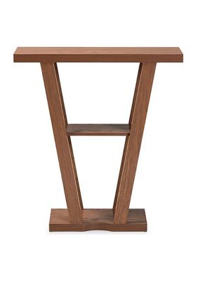Boone Modern and Contemporary Walnut Brown Finished Wood Console Table