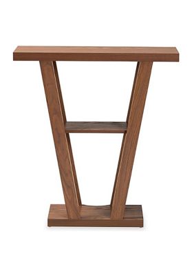 Boone Modern and Contemporary Walnut Brown Finished Wood Console Table