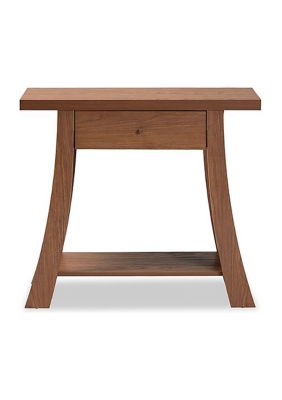 Herman Modern and Contemporary Walnut Brown Finished Wood 1-Drawer Console Table