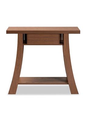 Herman Modern and Contemporary Walnut Brown Finished Wood 1-Drawer Console Table