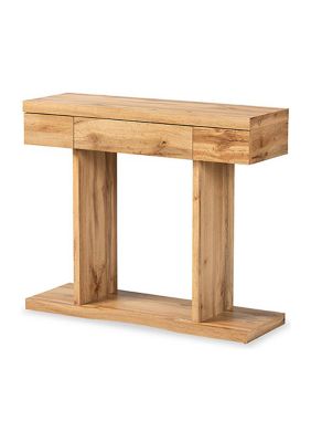 Otis Modern and Contemporary Oak Brown Finished Wood 3-Drawer Console Table