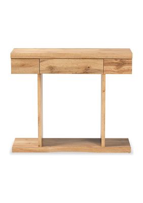 Otis Modern and Contemporary Oak Brown Finished Wood 3-Drawer Console Table