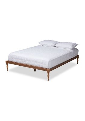 Baxton Studio Iseline Modern and Contemporary Antique White Finished Wood Platform Bed Frame, Full