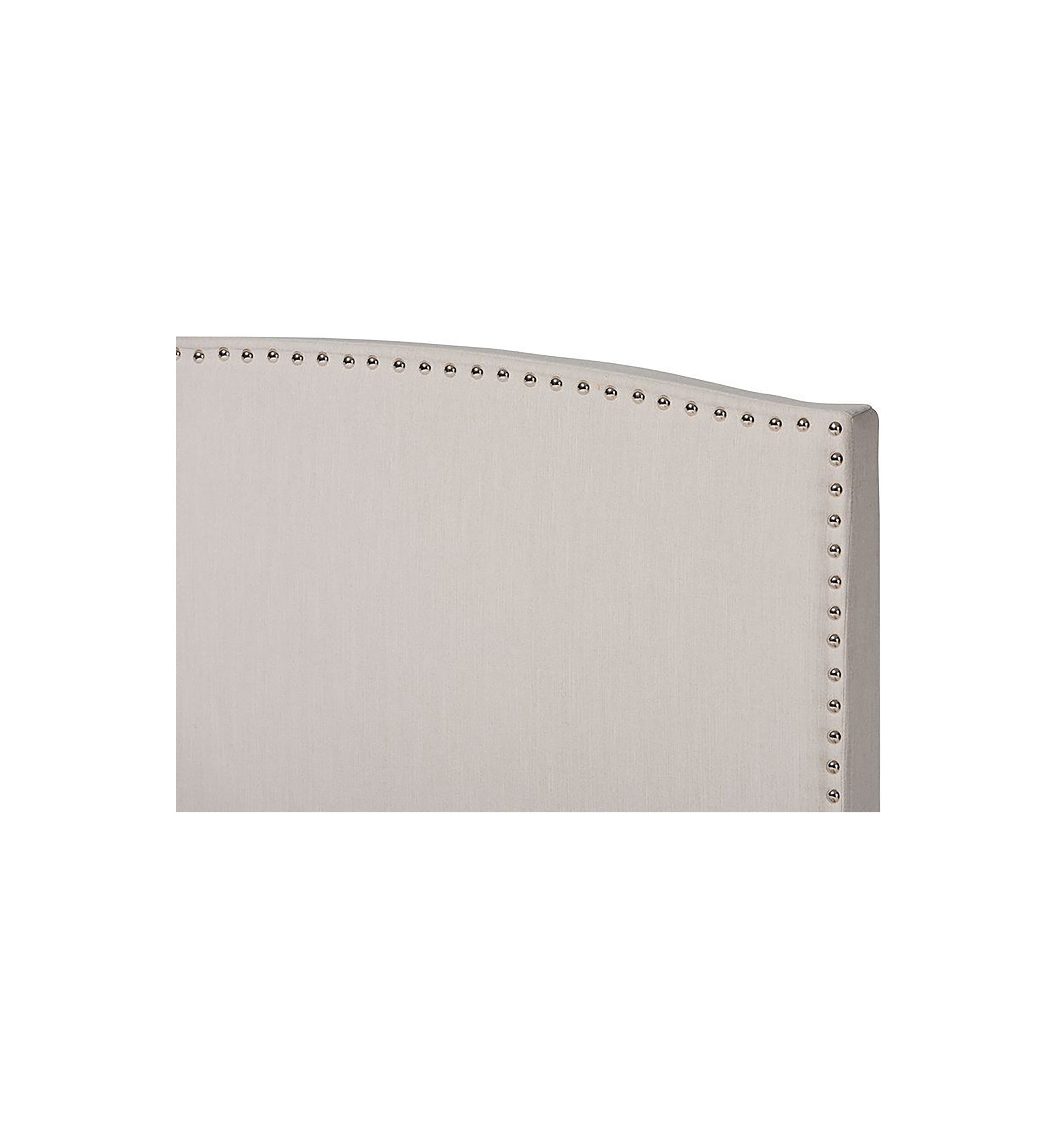 Morgan Modern Transitional Beige Fabric Upholstered Panel Bed