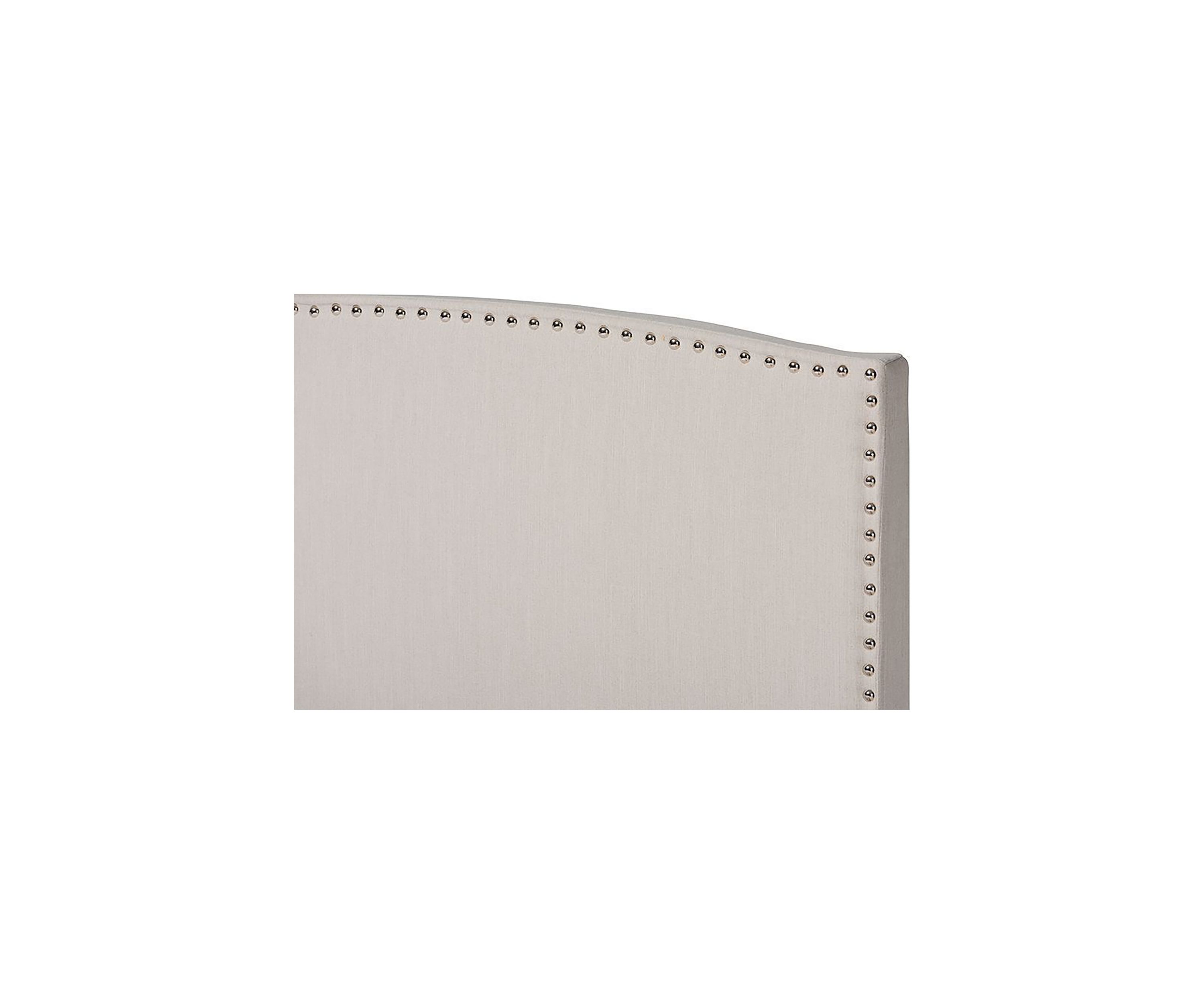 Morgan Modern Transitional Beige Fabric Upholstered Panel Bed