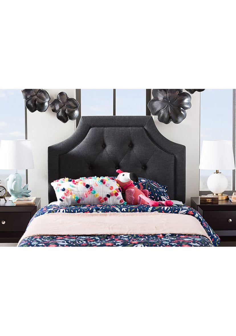 Mars Modern and Contemporary Greyish Beige Fabric Headboard