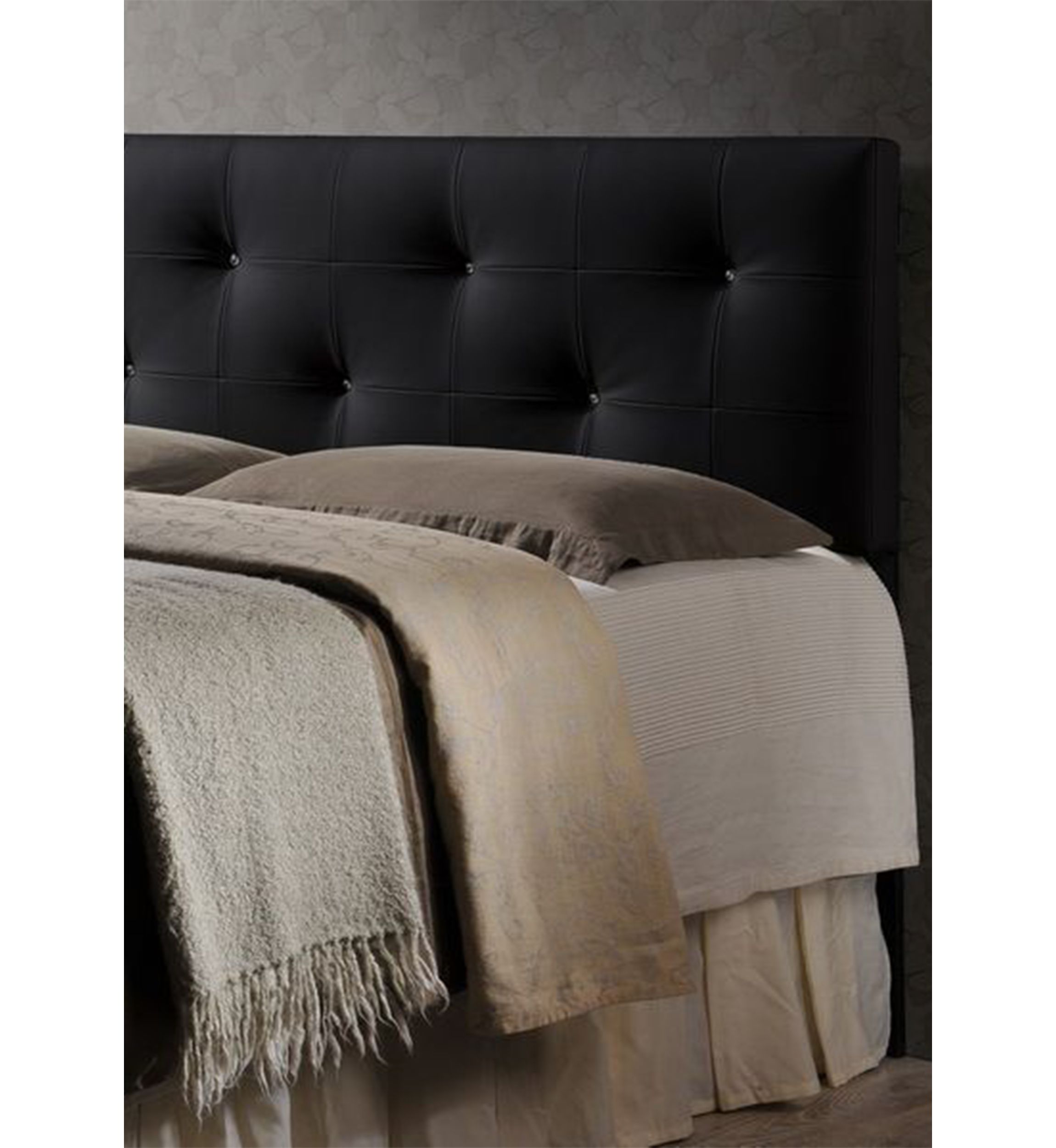 Dalini Modern and Contemporary White Faux Leather Upholstered Headboard
