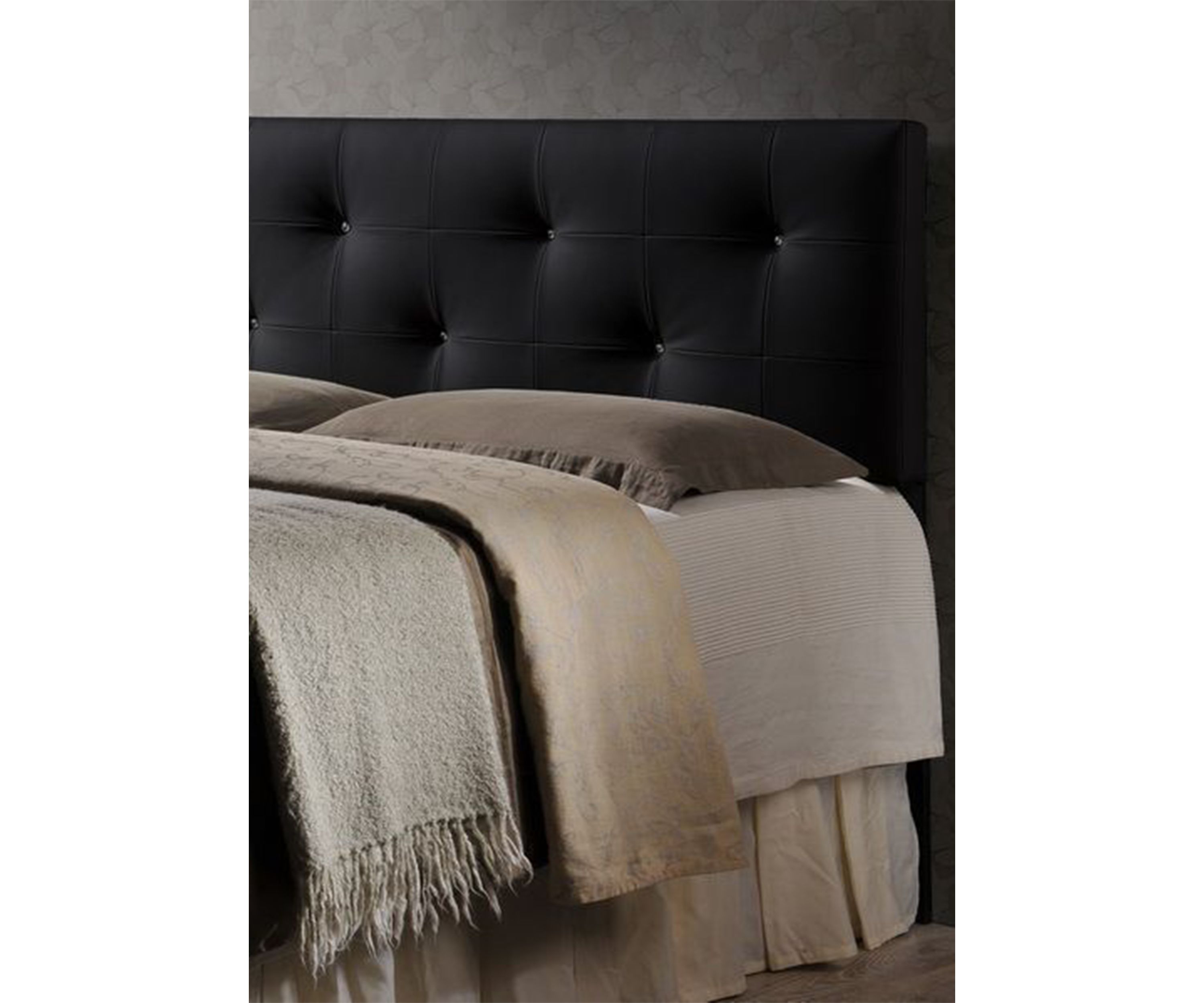 Dalini Modern and Contemporary White Faux Leather Upholstered Headboard