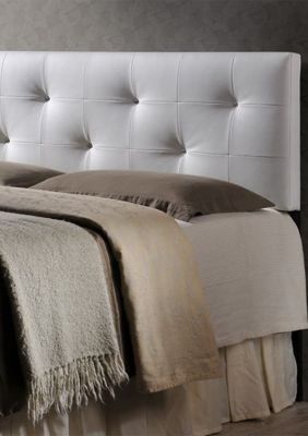 Baxton Studio Dalini Modern and Contemporary White Faux Leather Upholstered Headboard, Queen
