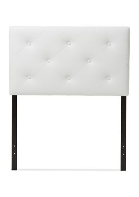 Baxton Studio Baltimore Modern And Contemporary Full Black Faux Leather Upholstered Headboard, White, Queen -  0847321025738