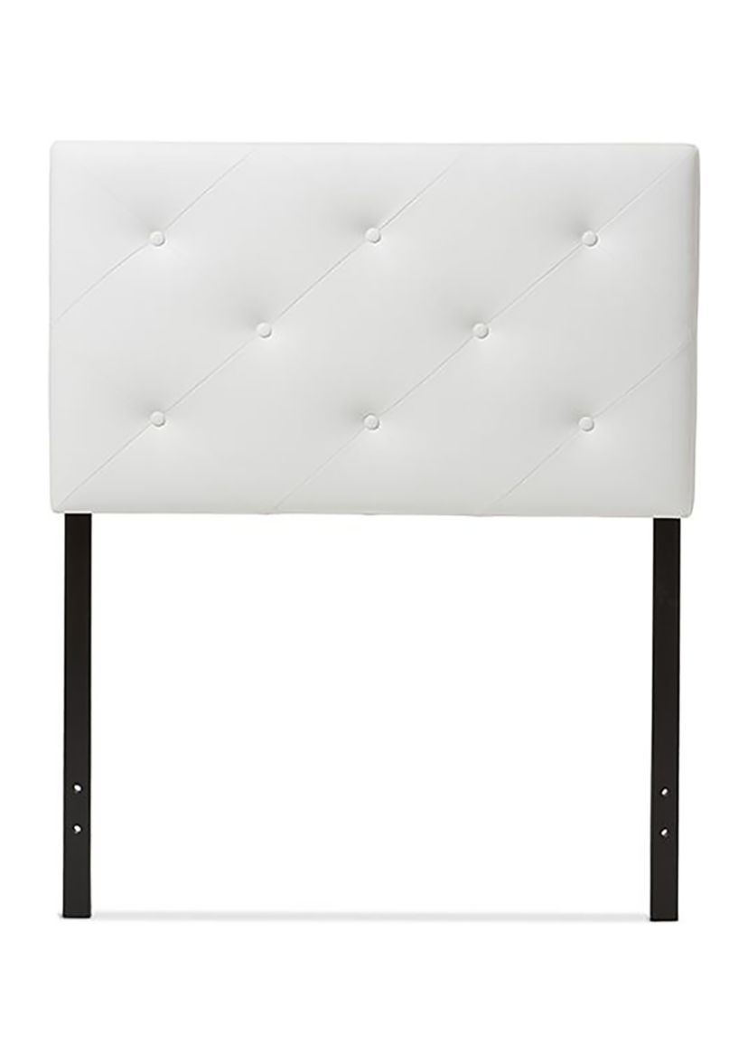 Baltimore Modern and Contemporary Queen Black Faux Leather Upholstered Headboard