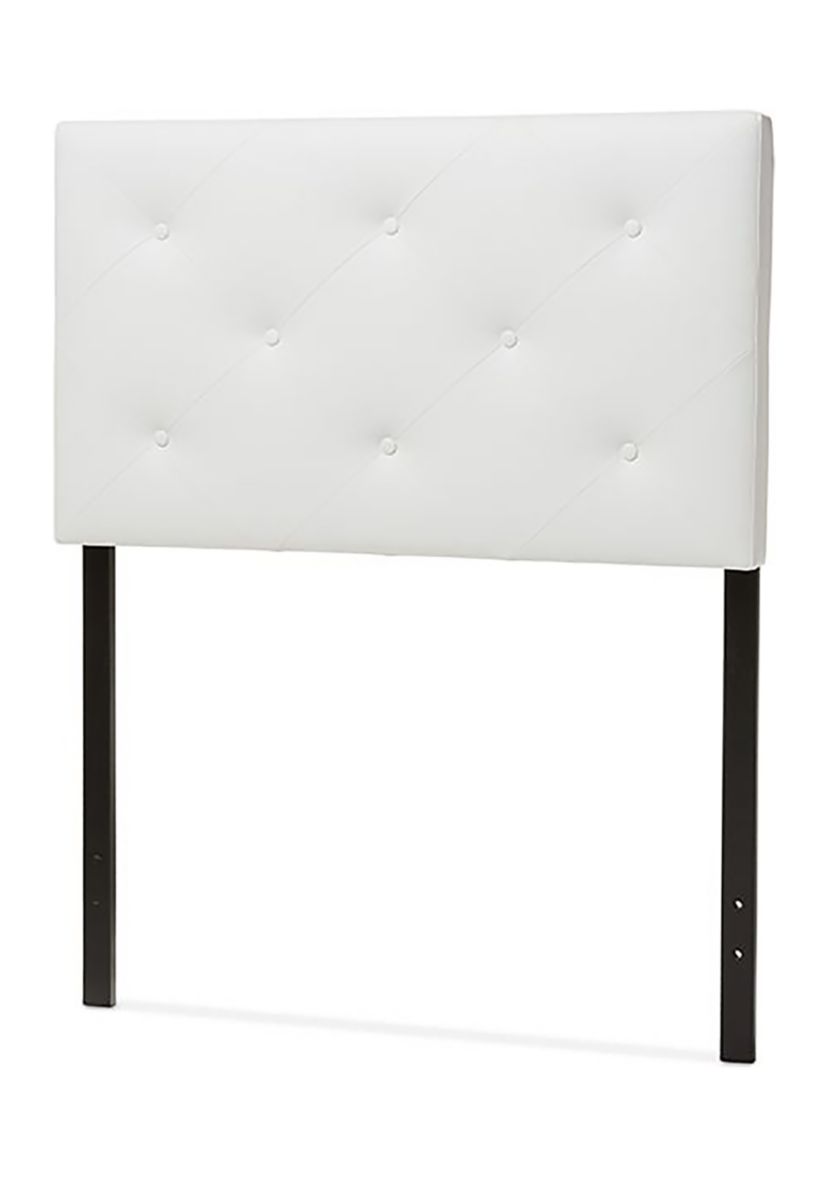Baltimore Modern and Contemporary Queen Black Faux Leather Upholstered Headboard