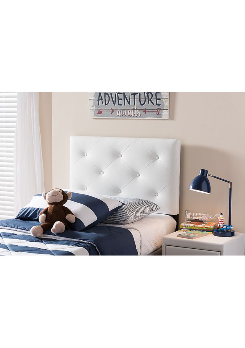 Baltimore Modern and Contemporary Queen Black Faux Leather Upholstered Headboard