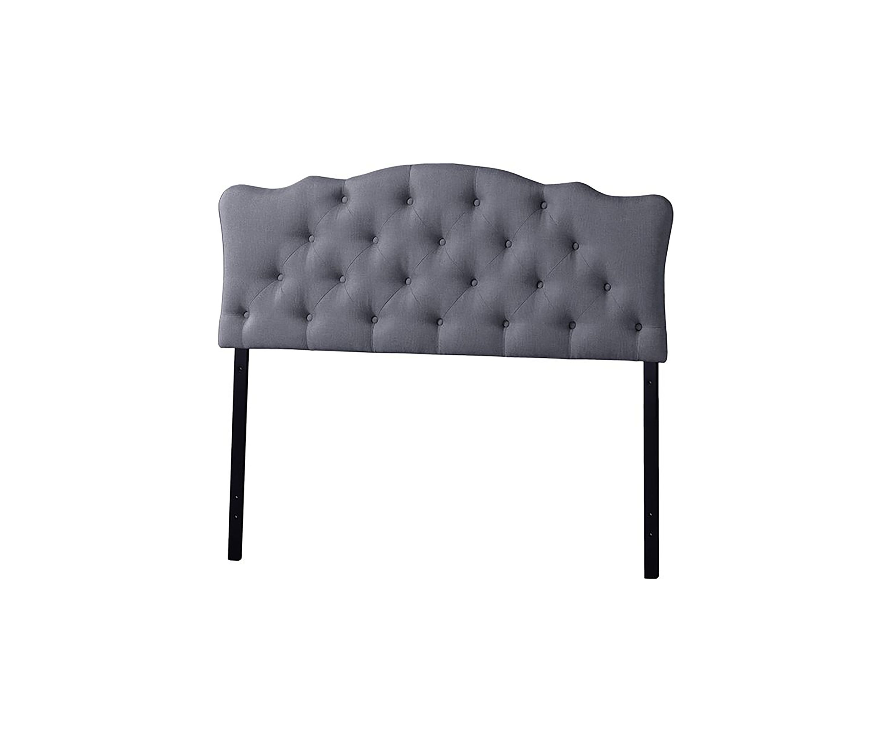 Rita Modern and Contemporary White Faux Leather Upholstered Button-tufted Scalloped Headboard