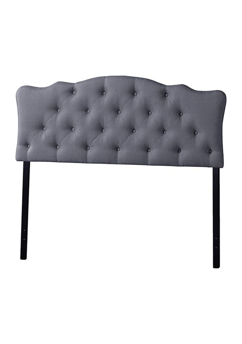 Rita Modern and Contemporary White Faux Leather Upholstered Button-tufted Scalloped Headboard