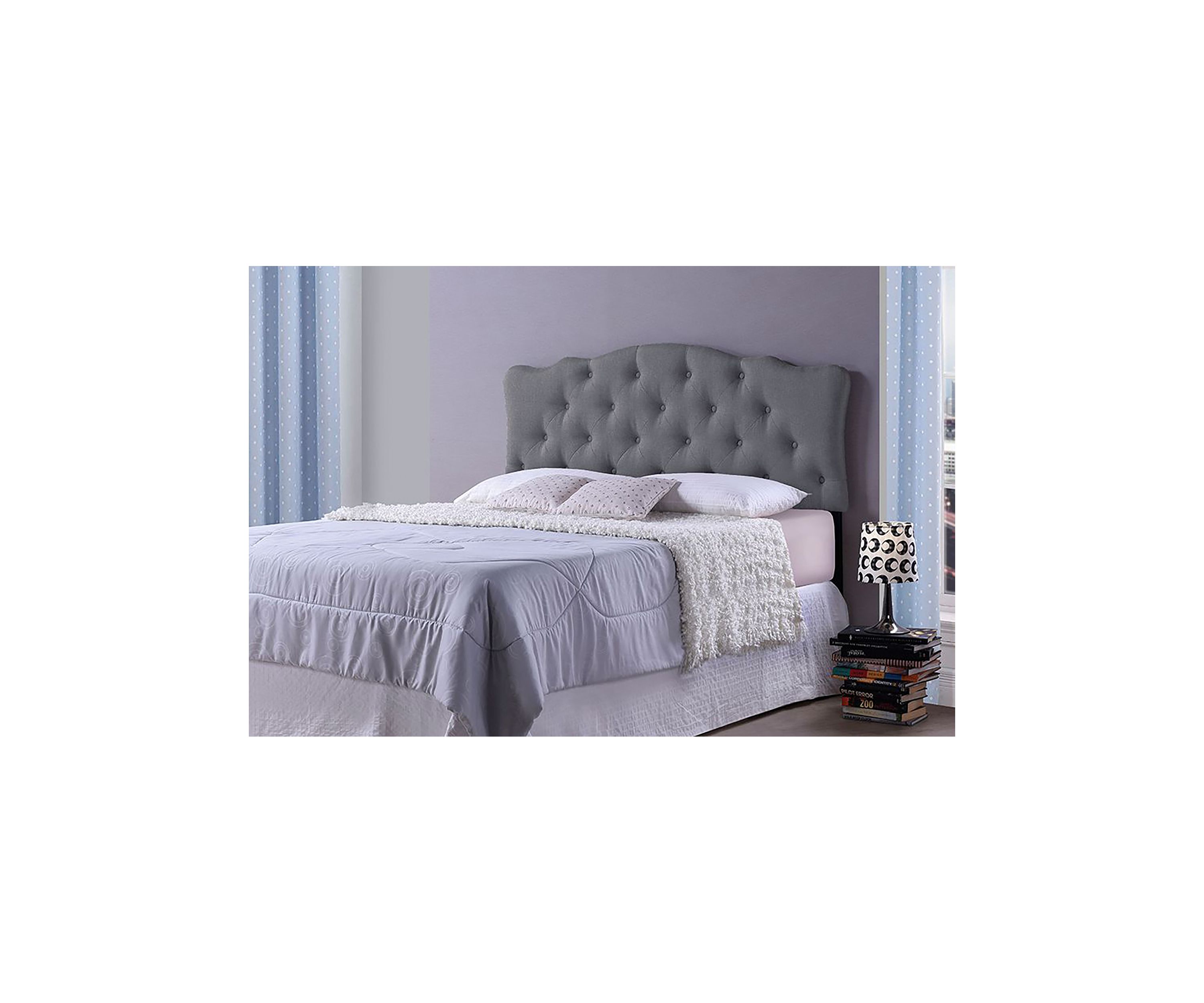 Rita Modern and Contemporary White Faux Leather Upholstered Button-tufted Scalloped Headboard