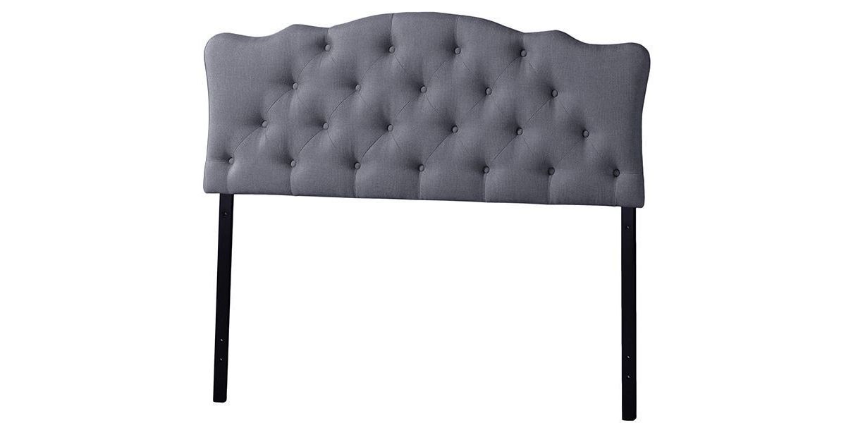 Rita Modern and Contemporary White Faux Leather Upholstered Button-tufted Scalloped Headboard
