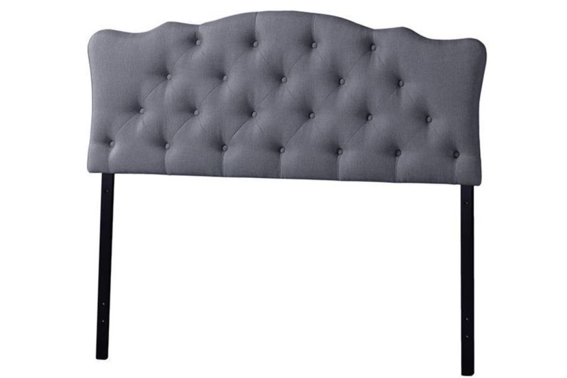 Rita Modern and Contemporary White Faux Leather Upholstered Button-tufted Scalloped Headboard