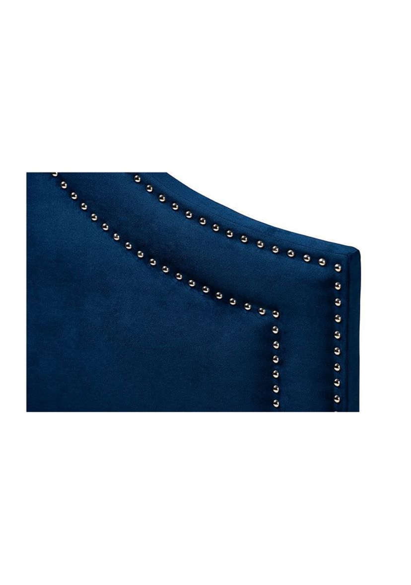 Avignon Modern and Contemporary Dark Grey Fabric Upholstered Headboard