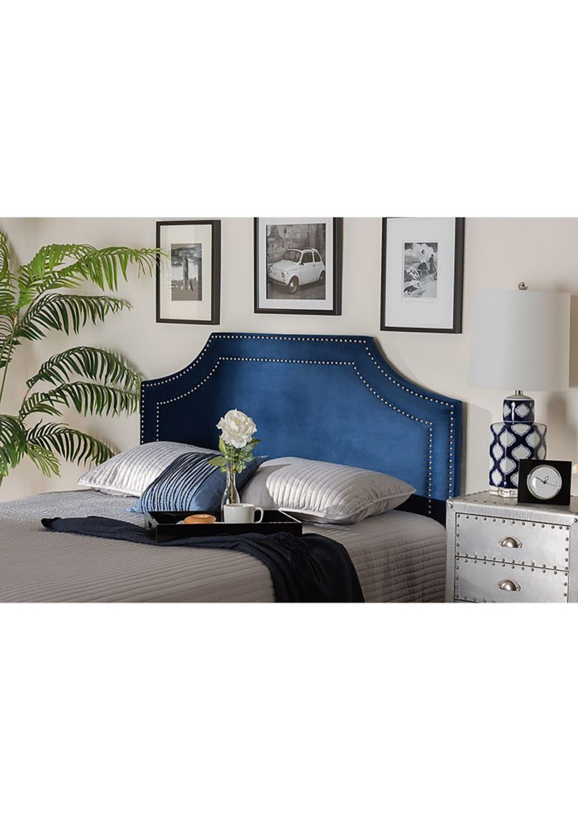Avignon Modern and Contemporary Dark Grey Fabric Upholstered Headboard