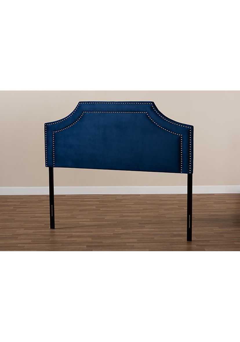 Avignon Modern and Contemporary Dark Grey Fabric Upholstered Headboard